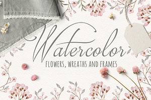 Watercolor Floral Set