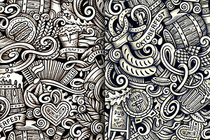 Oktoberfest Graphic Doodles Patterns