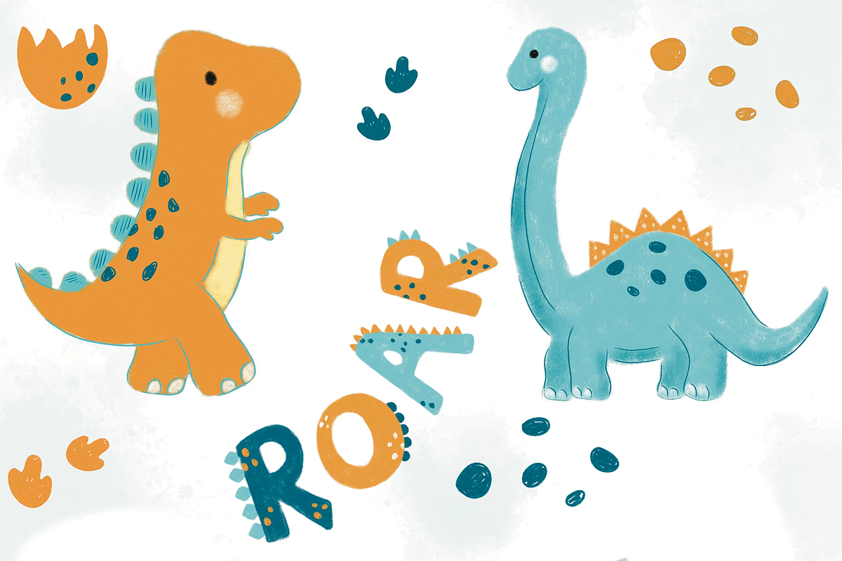 Dinos Roar - Cliparts, an Illustration by Lolytop Studio (Photo 1 of 2)