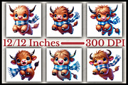 Funny Highland Cow Clipart, an Illustration by CitraGraphics (Thumbnail 2 of 6)