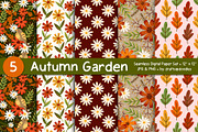 Autumn Garden Digital Paper Set, a Pattern Graphic by Drafts n Doodles (Thumbnail 1 of 9)