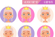 Logo Set - Princess Girl, an Illustration by Melisende Vector (Thumbnail 1 of 2)
