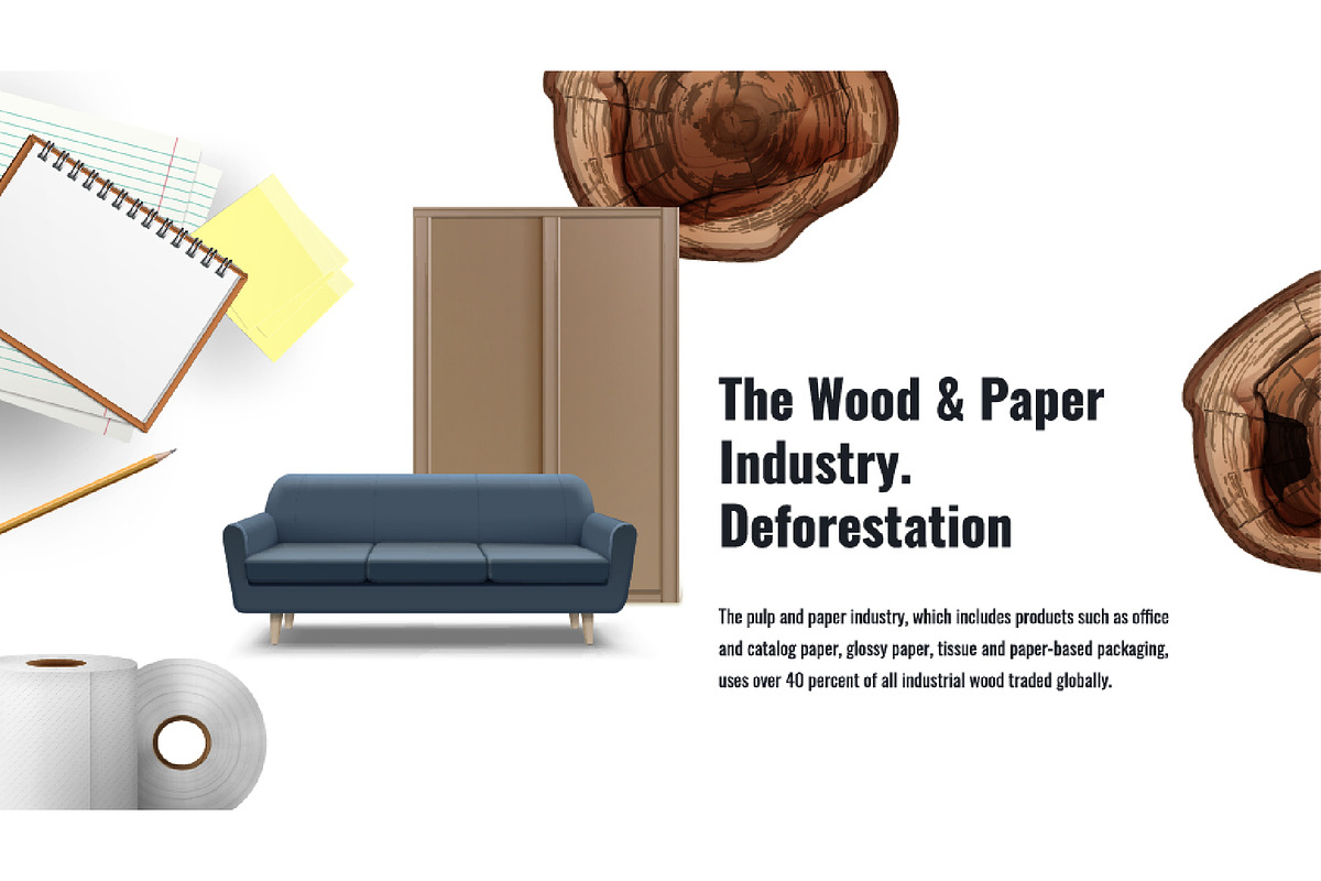 Vector Realistic Deforestation Set, an Animal Illustration by Zonda (Photo 4 of 12)