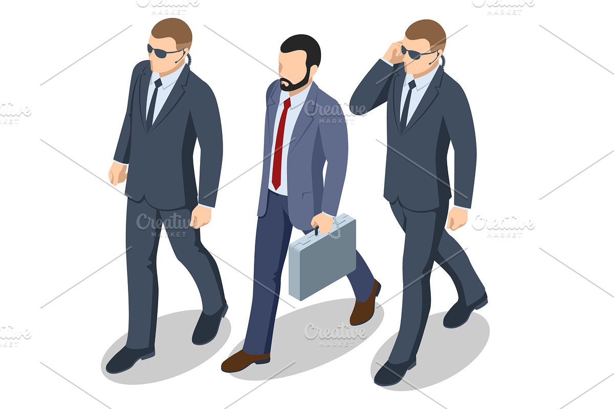VIP with bodyguards. Isometric VIP, a Technology Illustration by Golden Sikorka