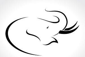 Vector of an elephant head. Animal., an Outline Icon by yod67