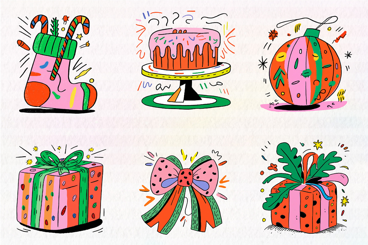 Retro Christmas Sublimation clipart, an Illustration by CreationArt (Photo 5 of 6)