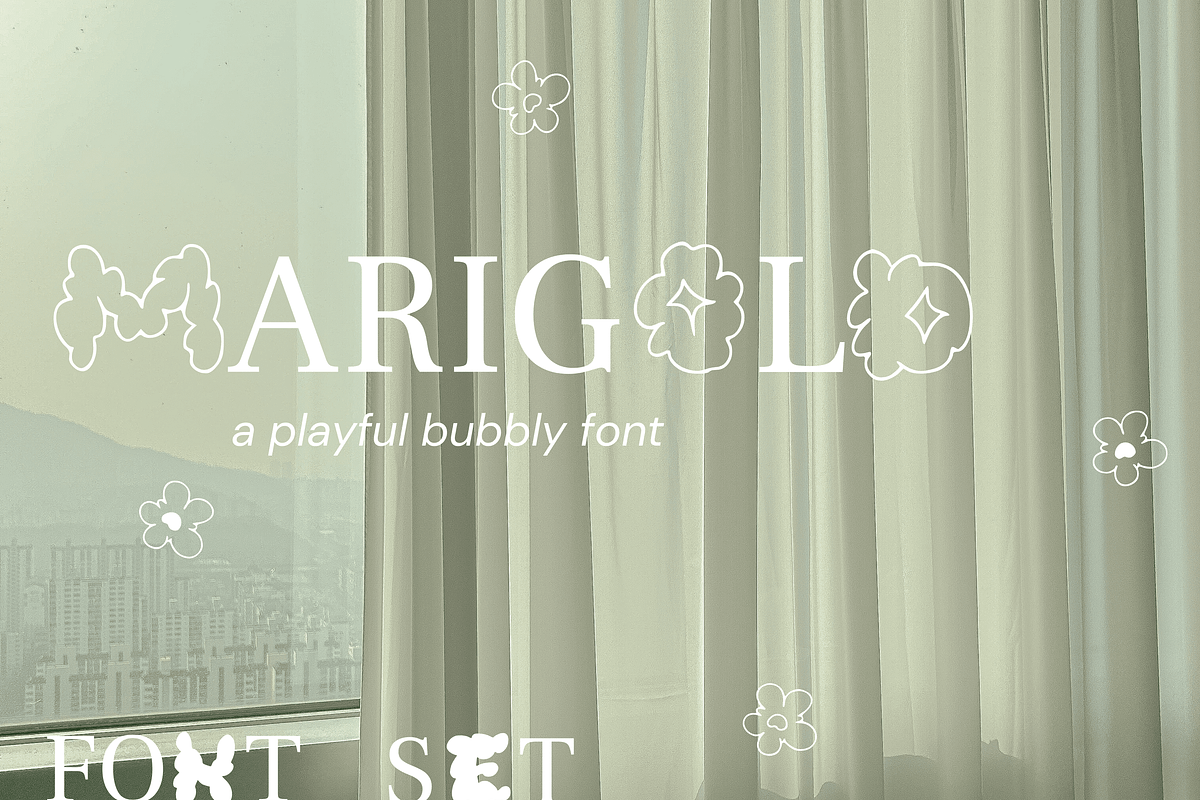 Marigold - a playful bubbly font set, a Symbol Font by Iasan Design (Photo 1 of 9)