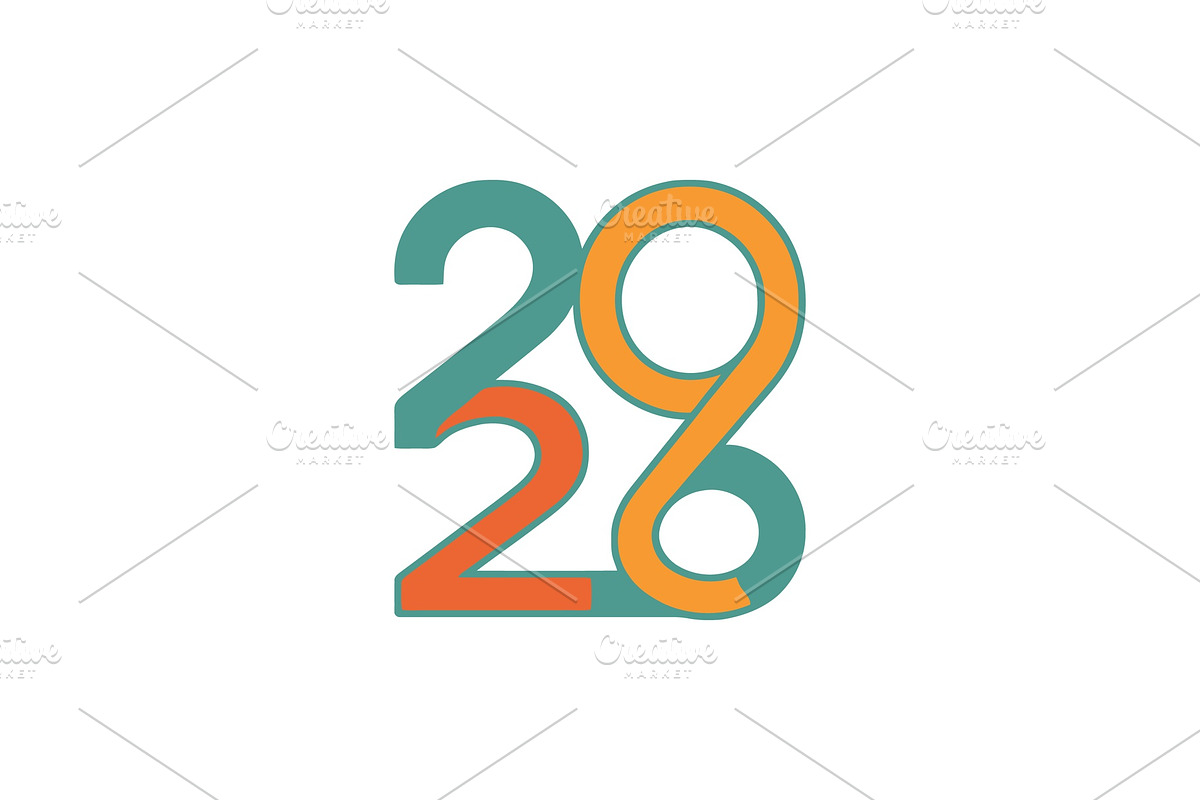 2026 Number Typography Vector Set, a Work Illustration by Vectorium Studio (Photo 20 of 20)