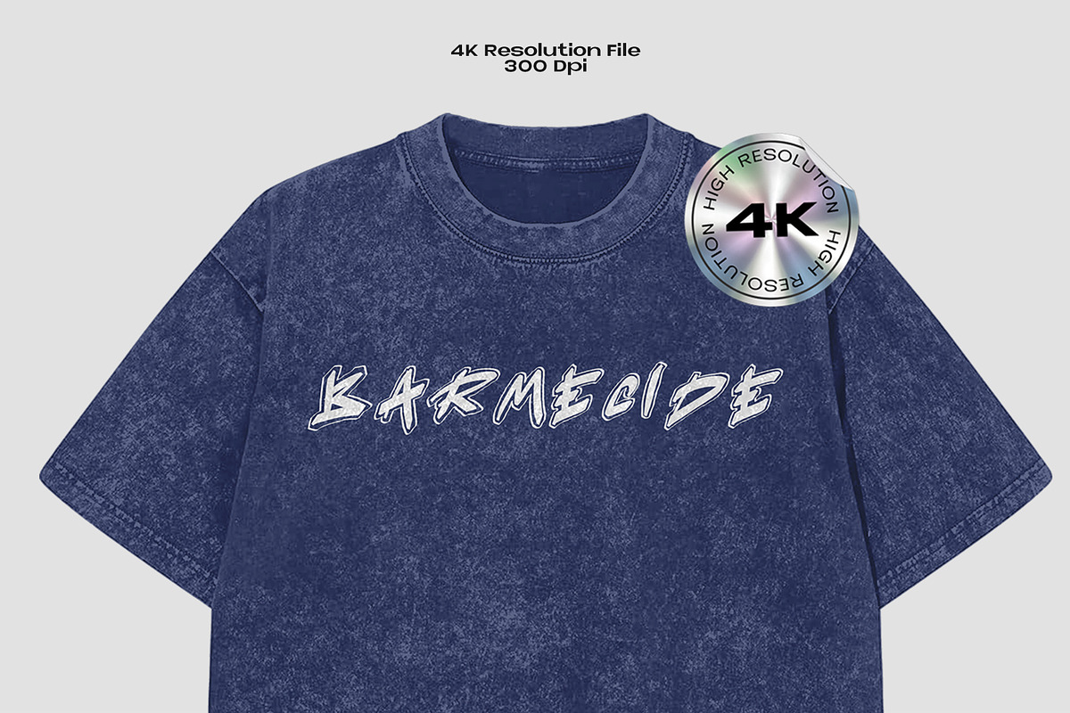 vintage acid wash t-shirt mockup, a Shirt Mockup by Barmecide Mockup Studio (Photo 2 of 3)