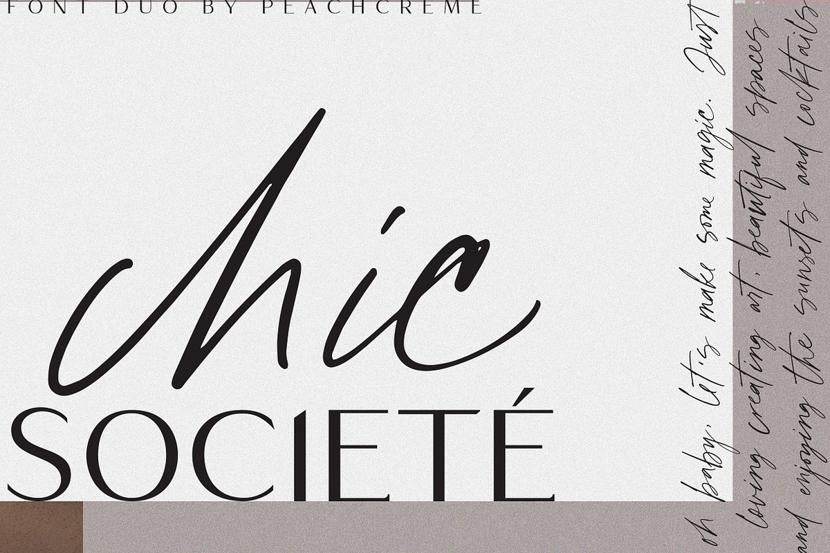 Chic Societe// Stylish Font Duo, a Handwritten Font by PeachCreme (Photo 18 of 18)