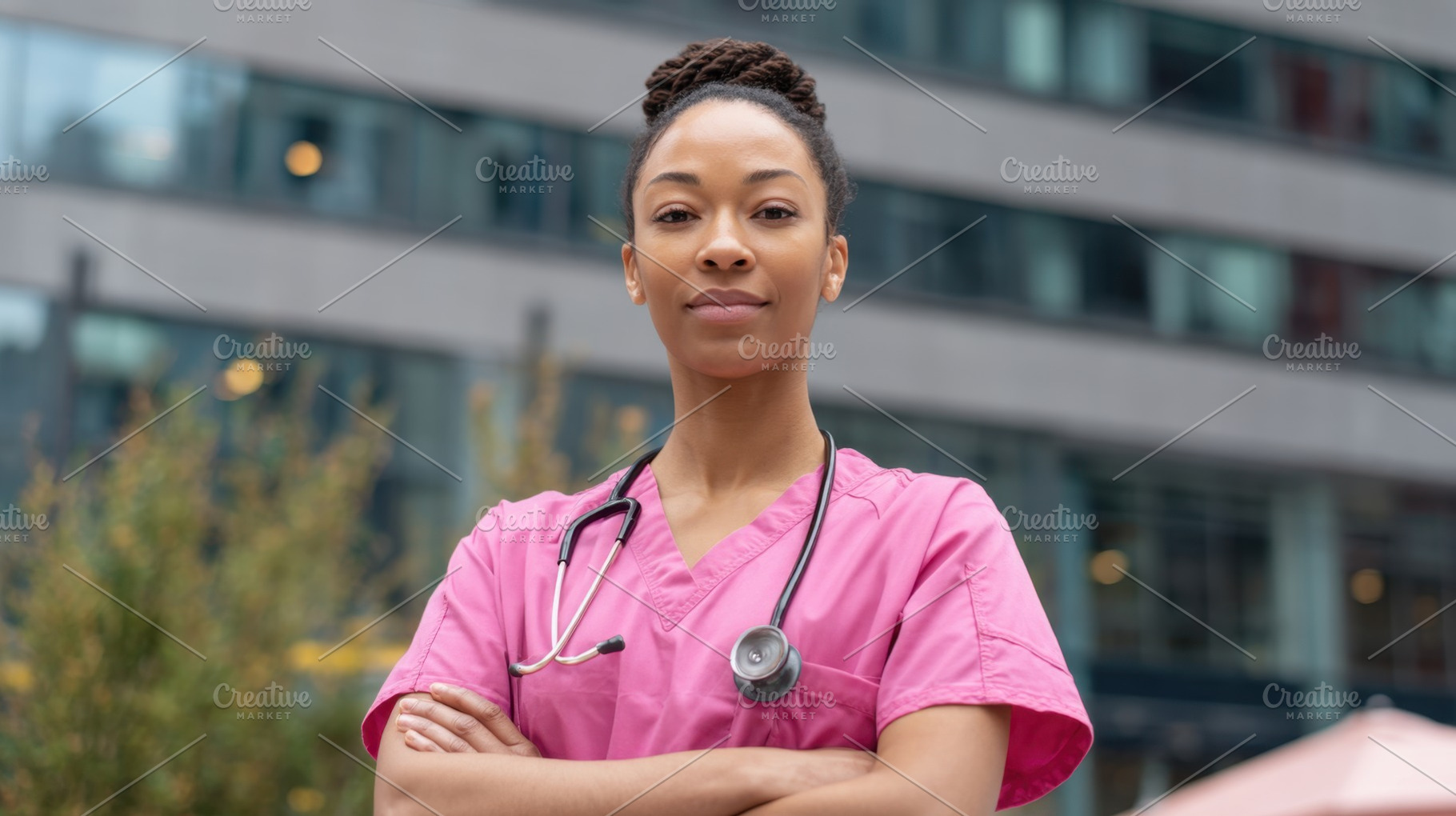 Nurse outside hospital, a Photo by Beautiful things