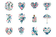 Victorian Valentine Bundle Clipart, an Illustration by Designking (Thumbnail 2 of 5)