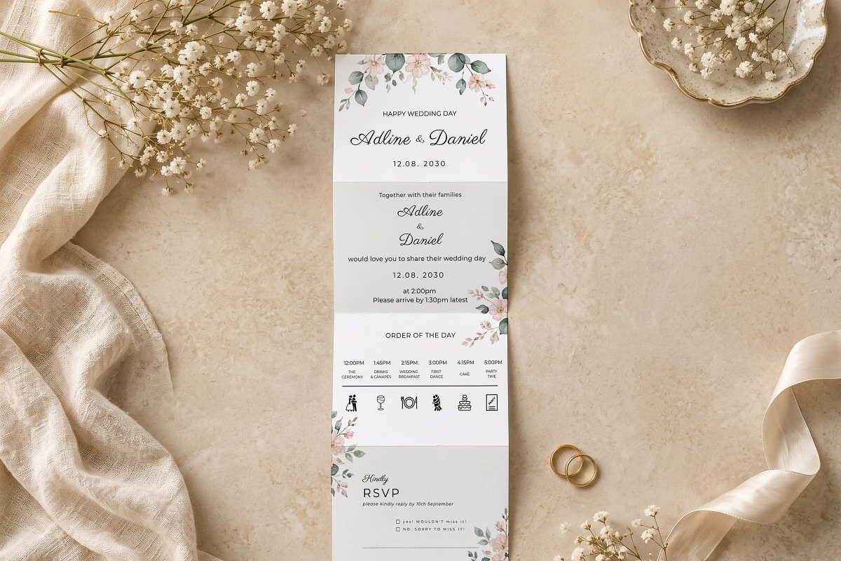 Floral Wedding Invitation Suite, an Invitation Template by Arslan (Photo 3 of 3)
