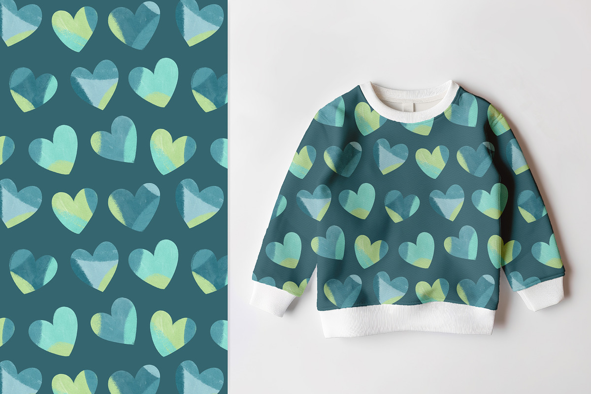 Blue hearts, a Pattern Graphic by Olena Kuznietsova (Photo 7 of 9)