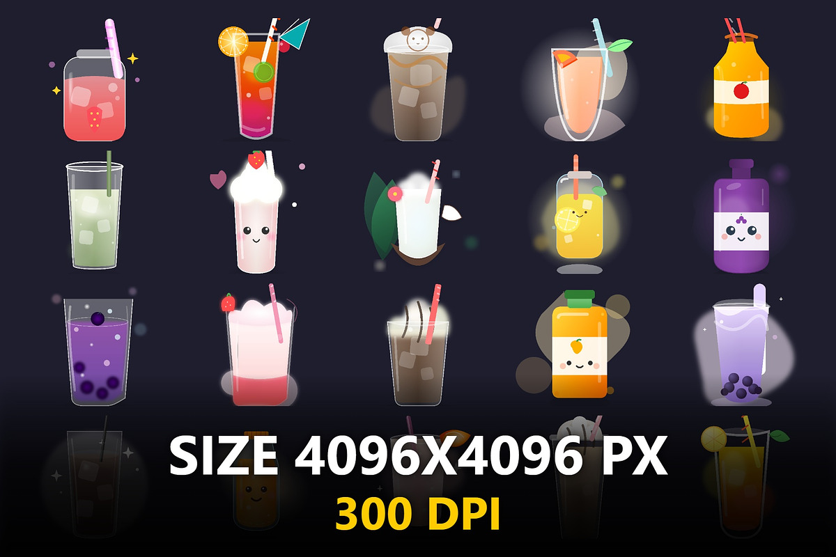 Asset Drink Cute Kawaii, a Food Illustration by Eka Design (Photo 3 of 5)