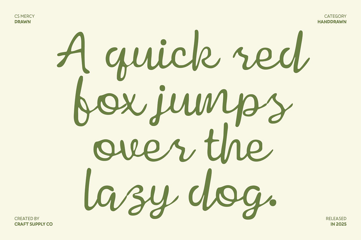 CS Mercy Drawn, a Script Font by Craft Supply Co. (Photo 2 of 8)