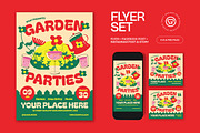 Cream Garden Parties Flyer Set, a Flyer Template by graphicook (Thumbnail 1 of 3)