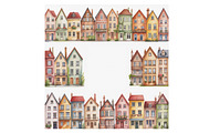 Cute watercolor houses frames, a Background Graphic by SketchArtStudio (Thumbnail 4 of 4)