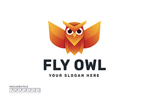 Fly Owl Gradient Colorful Logo, a Branding & Logo Template by yuanesei