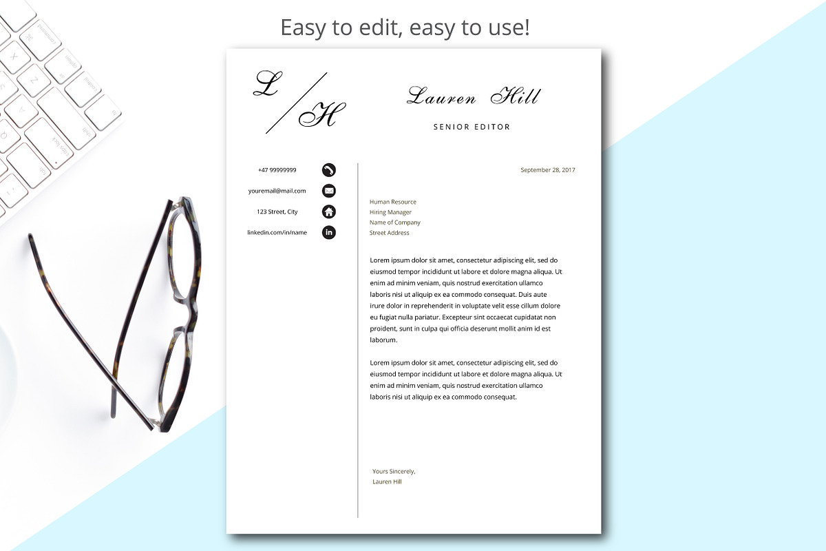 Minimalist resume template, a Resume Template by Annakristal (Photo 3 of 6)