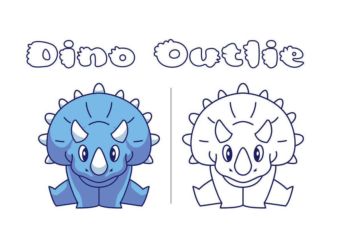 Cute Dino Dinosaur Font, a Font by vladocar (Photo 8 of 9)