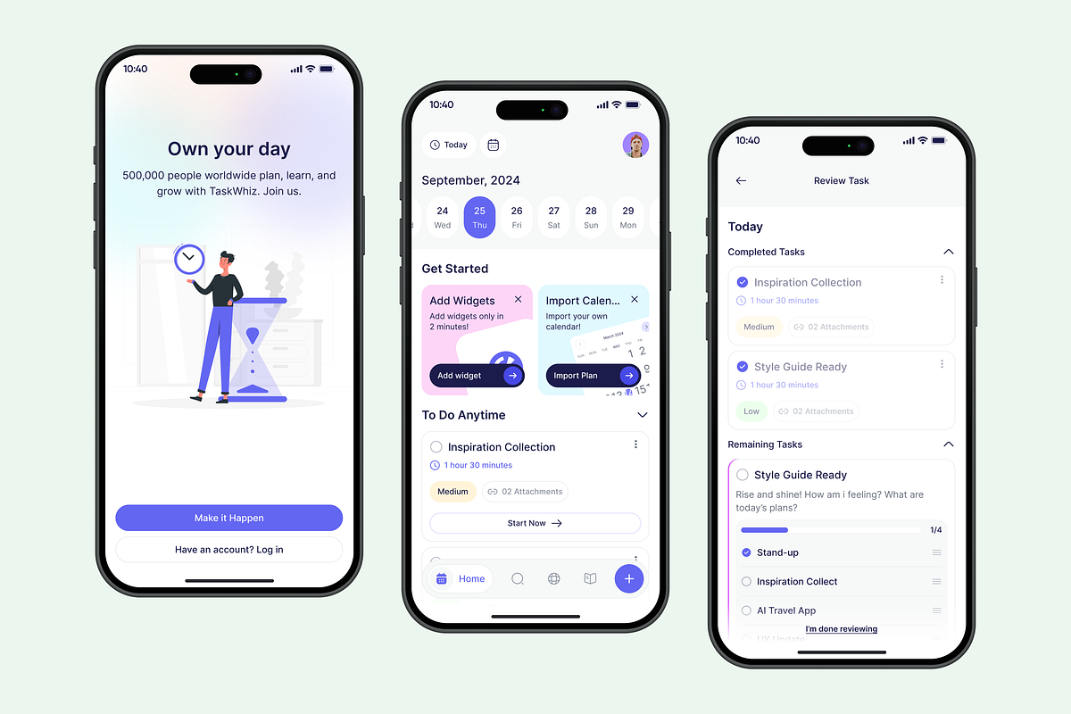 TaskWhiz Planning App UI Kit preview 5