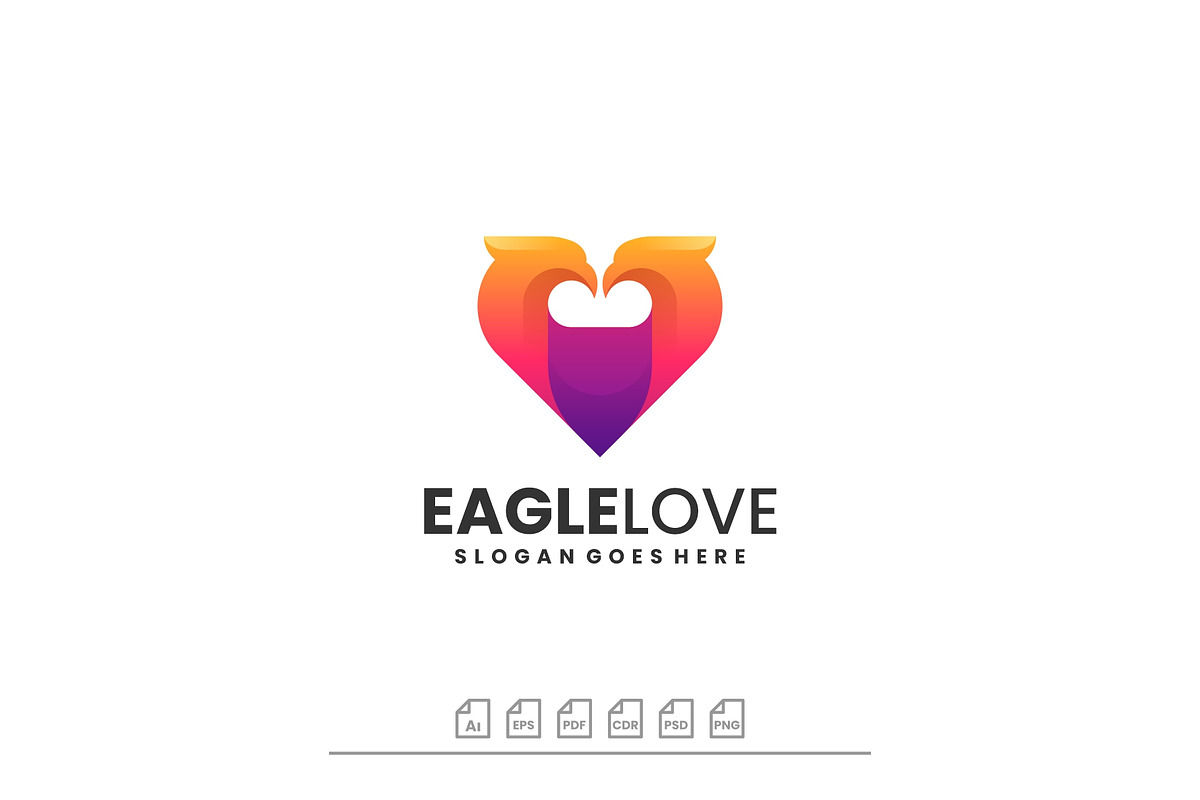 Logo Eagle Love Gradient Colorful, a Branding & Logo Template by ARIF22GANTENG