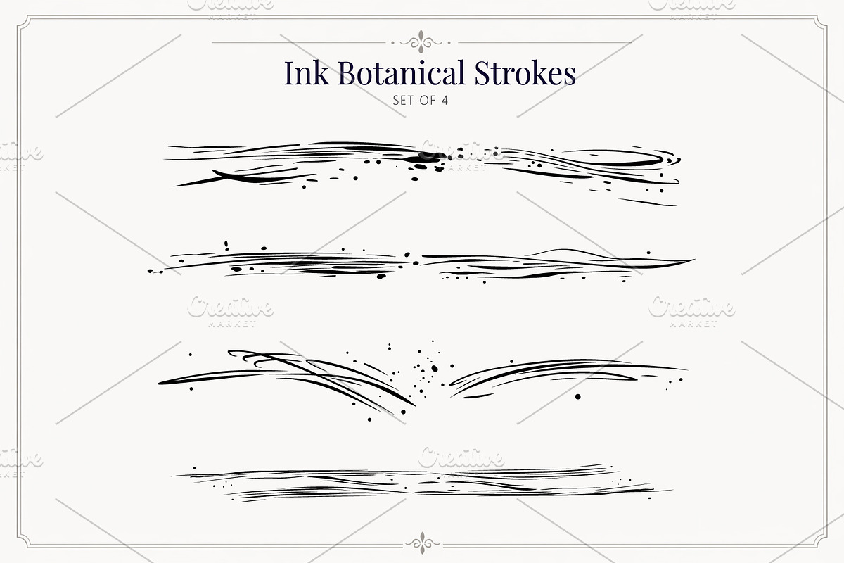 Ink Botanical Elements Vector Set, an Object Graphic by Christine Krahl (Photo 10 of 12)