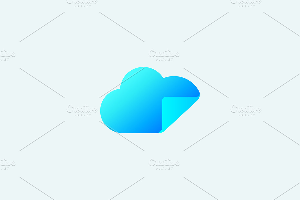 Abstract gradient cloud vector logo, a Templates & Theme by Himalia1