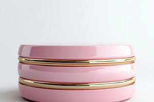 Pink gold layered display stand eleg, an Abstract Photo by Pixeness Studio