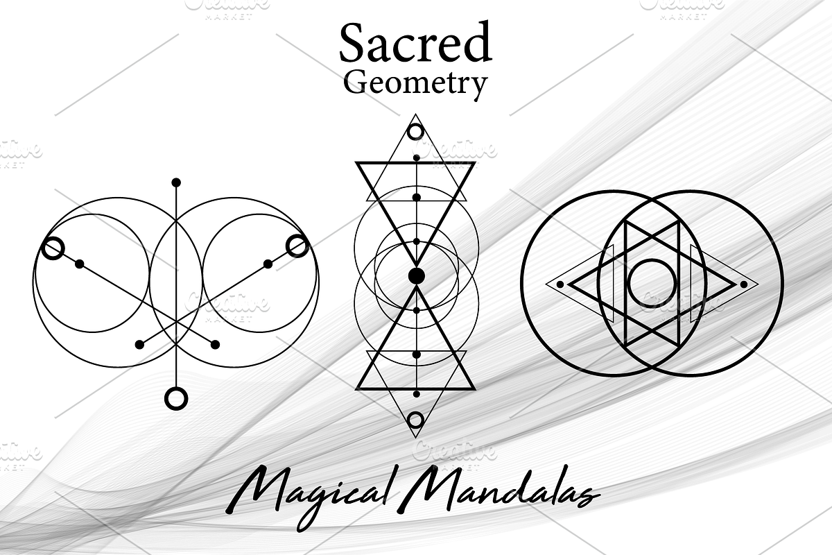 Sacred Geometry Black Set Mandalas, an Object Graphic by GraphicRedStudio (Photo 4 of 8)