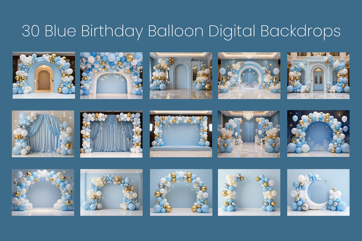 Blue Birthday Balloon Backdrops, a Background Graphic by 3Motional (Photo 10 of 20)