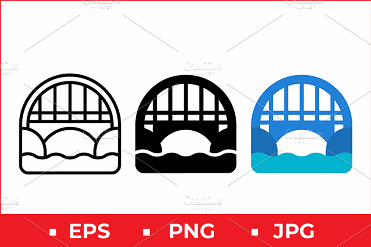 Arched Bridge Vector Graphic, a Solid Icon by Artonix (Photo 1 of 2)