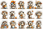 Funny Easter Hedgehog Clipart, an Illustration by OK Design (Thumbnail 3 of 6)