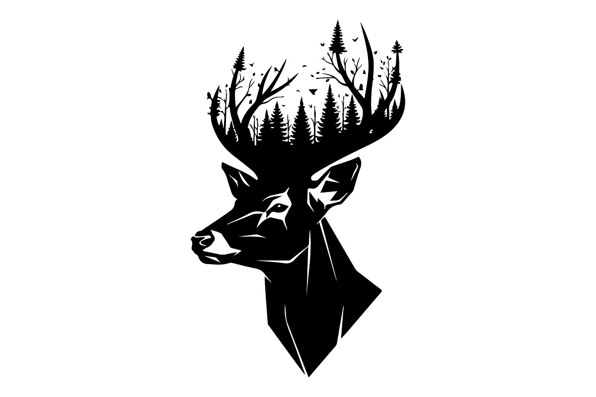 Deer Antler Silhouette Bundle, an Object Illustration by yasushie (Photo 3 of 31)