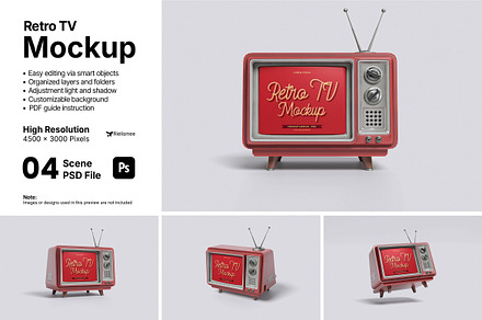 Retro TV Mockup Bundle Set