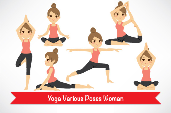 Yoga Various Poses Woman, a Healthcare Illustration by Kakigori Studio