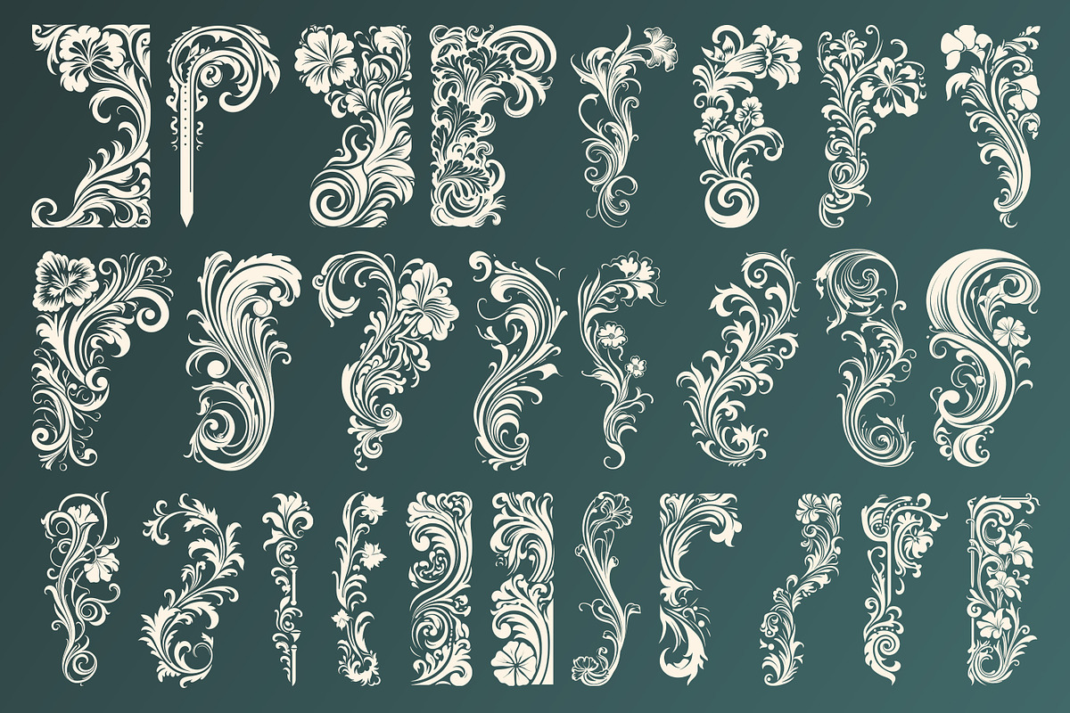 104 Art Nouveau Corners and Frames, a Decorative Illustration by Stanislav Kharchevskyi (Photo 4 of 6)