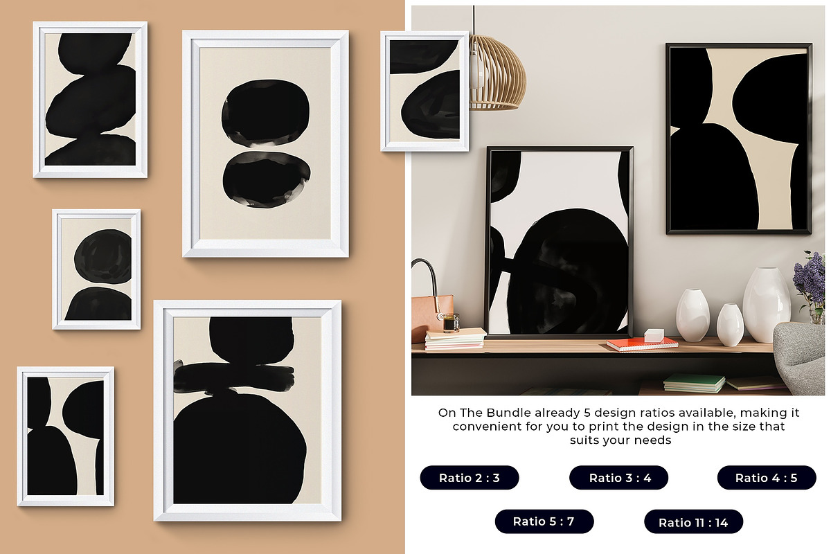 Black Bold Abstract Art Print Bundle, a Decorative Illustration by Vibrand Studio (Photo 2 of 10)