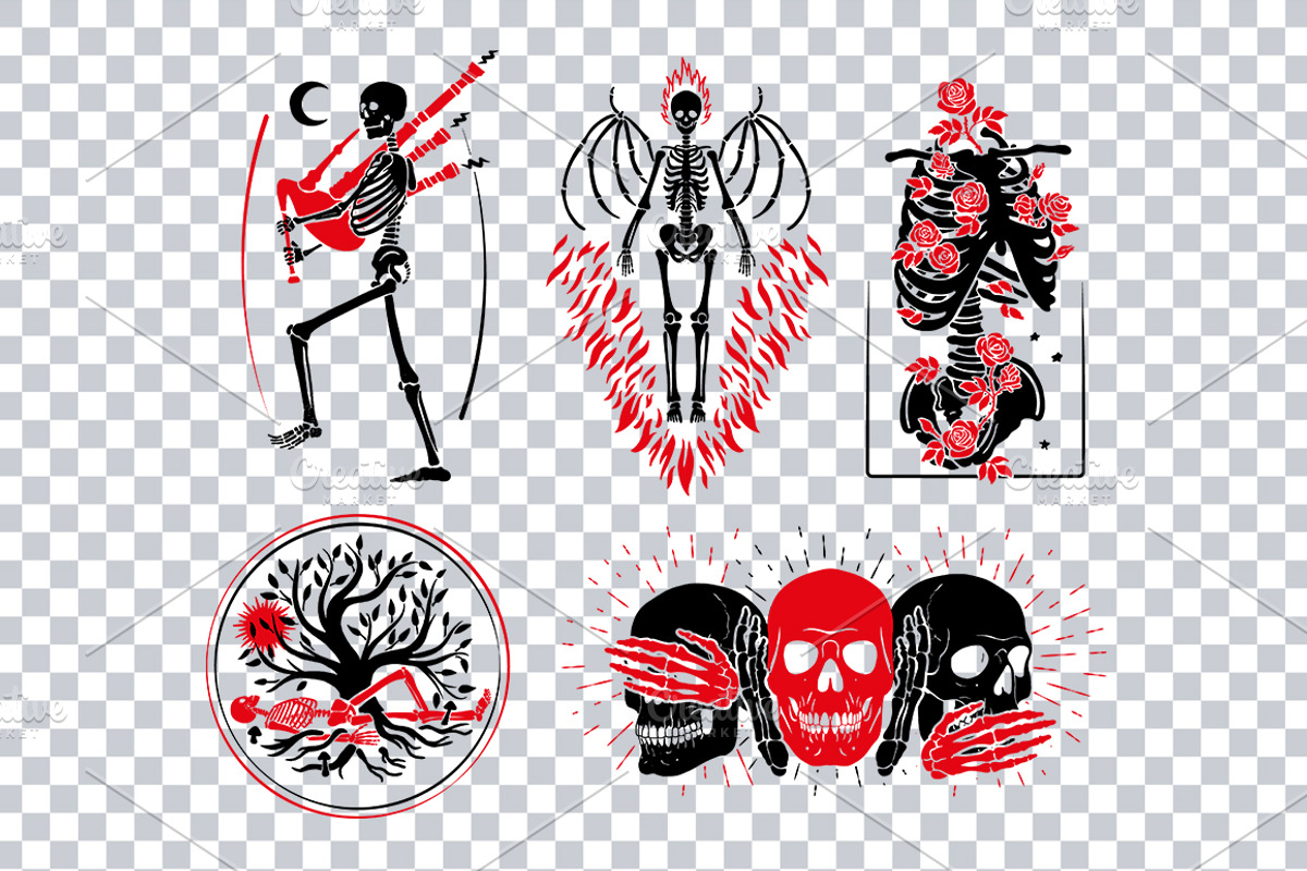 Skeletons` Logos Collection#3, a Decorative Illustration by Moloko88 (Photo 5 of 5)