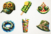 Camouflage Summer Sublimation Clipar, a Seasonal Illustration by RobertsArt (Thumbnail 4 of 7)