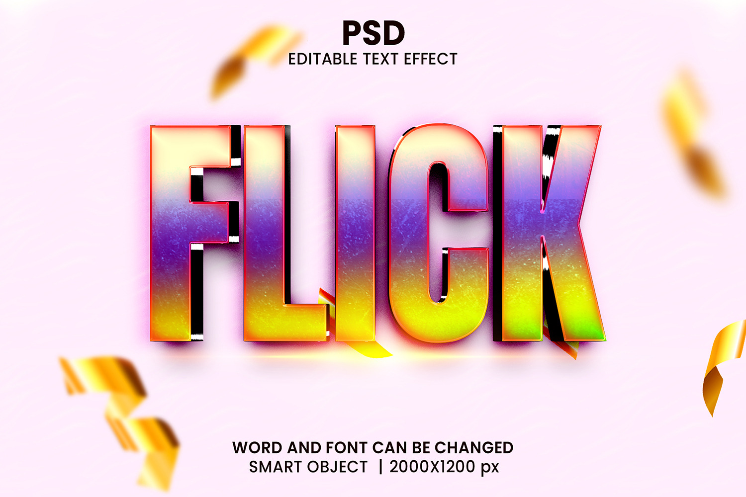 PSD Flick 3d Text Effect Style, a Layer Style Add-On by PixelWink