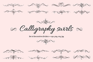 Calligraphy swirls dividers