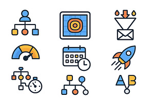 Icons depicting project management, a Technology Photo by ZinetroN