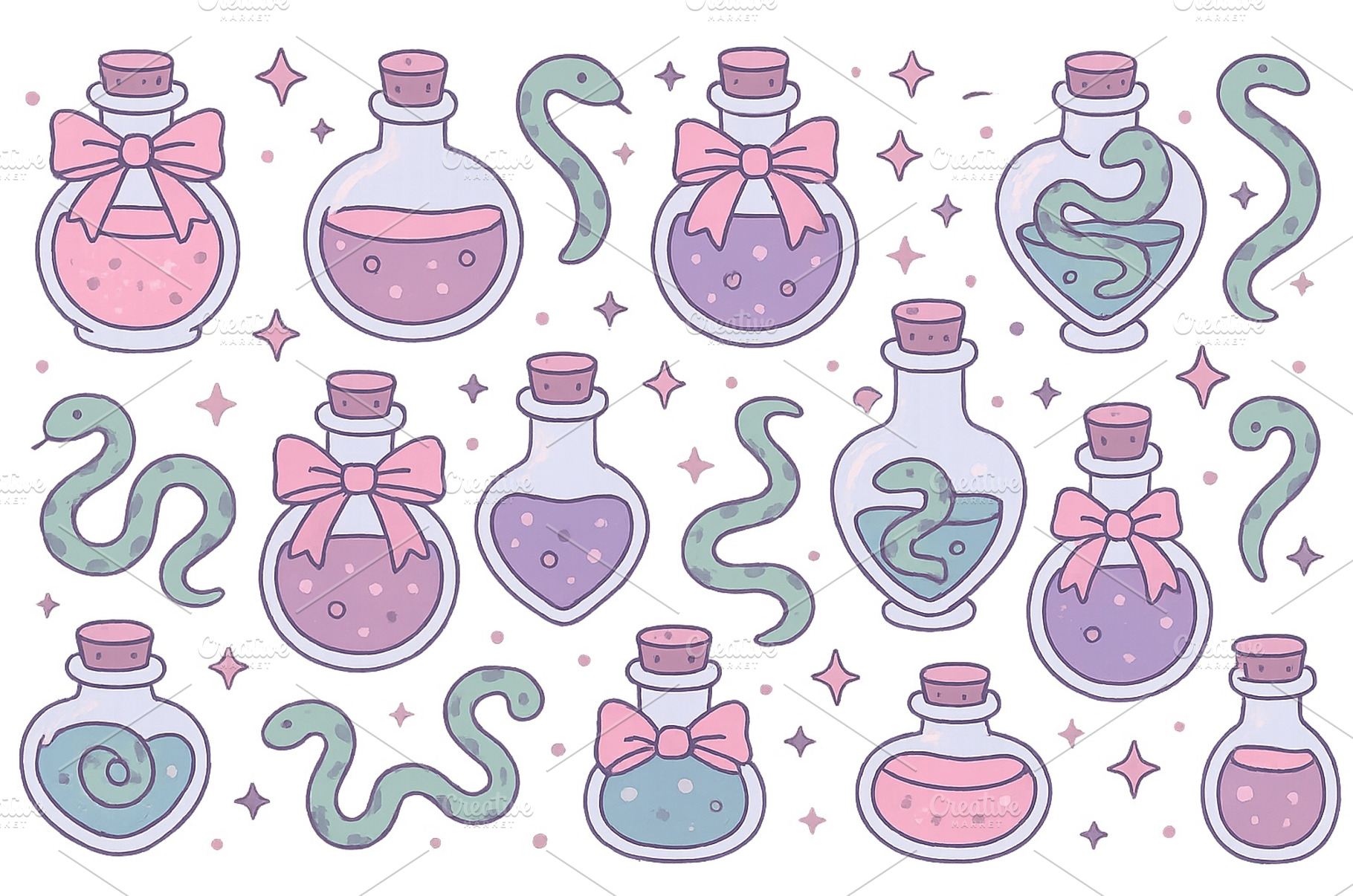 Colorful potion bottles and snakes, an Arts & Entertainment Photo by ZinetroN