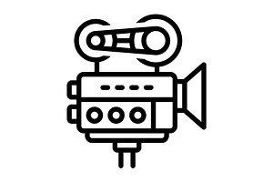 Camcorders movie black icon, an Outline Icon by Creative priyanka
