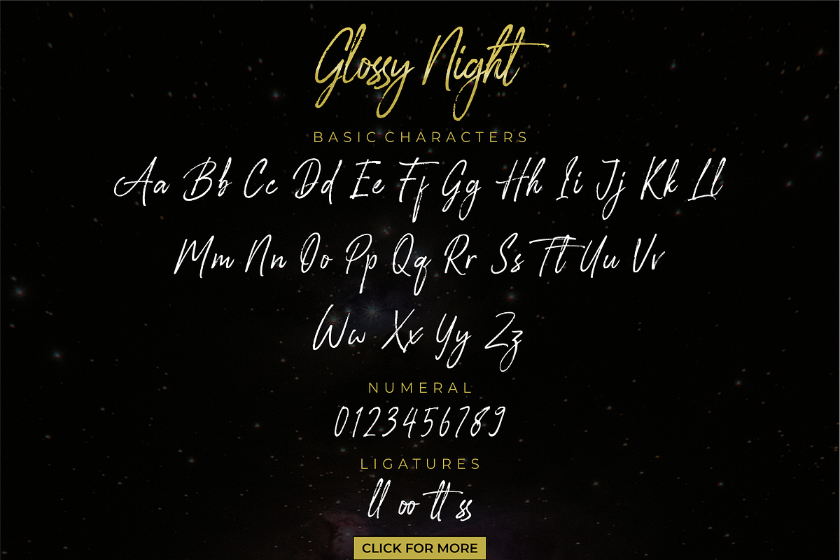Glossy Night - Luxury Handbrush Font, a Script Font by 50Fox (Photo 15 of 16)