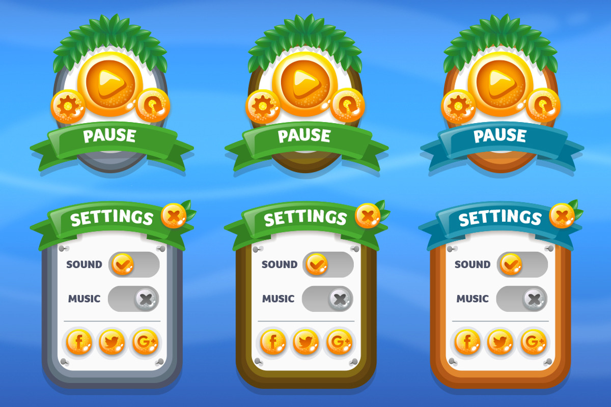 FIESTA GAME UI KIT, an UI Kit Template by ToozDesign (Photo 3 of 9)