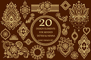 Tattoo and Henna set, a Decorative Illustration by Katika Shop (Thumbnail 3 of 7)