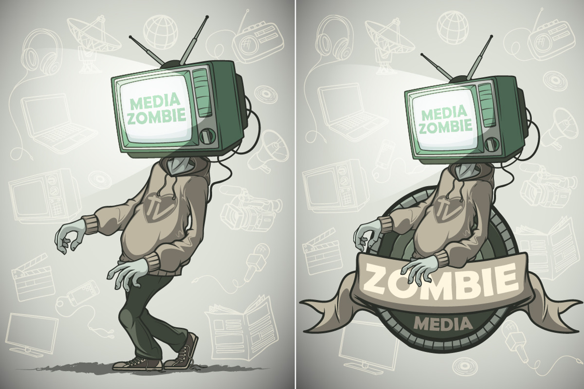 Zombies with devices instead of head, a Person Illustration by yuanden graphics (Photo 1 of 3)